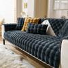 Bubble Rabbit Long Hair Plush Sofa Mat Winter Thickened Simple Anti Slip Cushion Sofa Backrest Towel Wholesale L Seat Cover