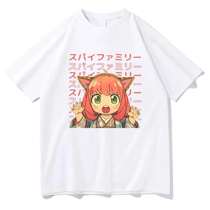 Anime Spy X Family Bedrucktes T-Shirt Damen Lässig Locker Harajuku Kurzarm Sommer Kawaii O-Ausschnitt Oberteile Kleidung T-Shirts