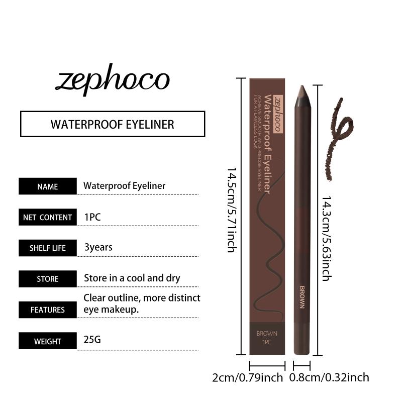Waterproof Brown Eyeliner Pen Colorfast Long Lasting Anti Smudge Quick Drying Sweat Resistant Smooth Portable Eye Liner Pen
