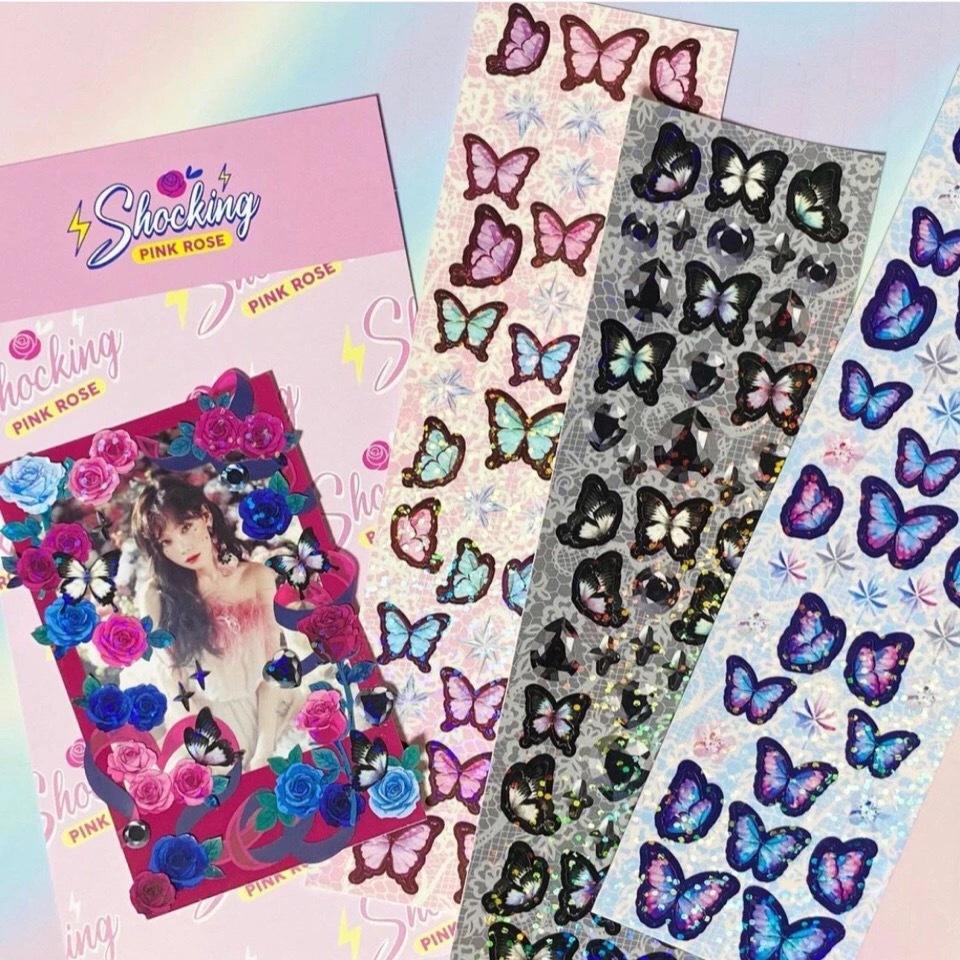 Корейская популярная лазерная наклейка с бабочкой — фото 3