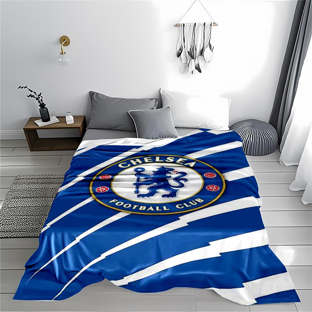 Blue Chelsea Football Club Logo Blanket for Living Room Decor Blanket, Suitable for Use In the Bedroom, Living Room, On the Sofa