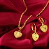 Heart Pikun Flower 24K Gold Plated Earrings or Necklace Pendant Jewelry Women Gifts for Her