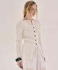 GRIDAJ Cotton Blended Boat Neck Cardigan _ Ivory