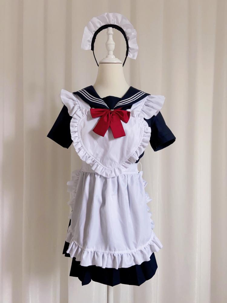 

Классический наряд японской горничной Лолиты – черно-белая юбка с фартуком L (50-57 kg)