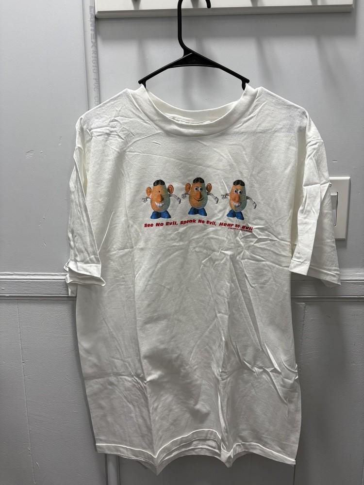 

Vintage Mr Potato Head Shirt Mens Large 1995 Hasbro See No Evil Made USA 90s Unisex T-Shirt XL