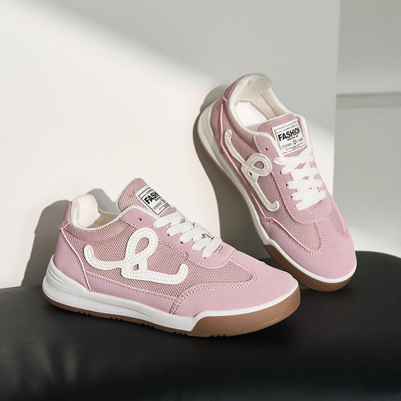 

Korean version of platform shoes 2025 new summer height increase versatile casual shoes mesh breathable lightweight white shoes running shoes 40 розовый
