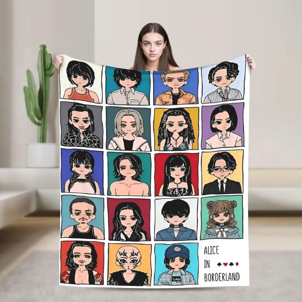 TV Alice In Borderlande Chishiya Blanket Cover Flannel Throw Blanket Summer Air Conditioning Personalised Soft Warm Bedspreads