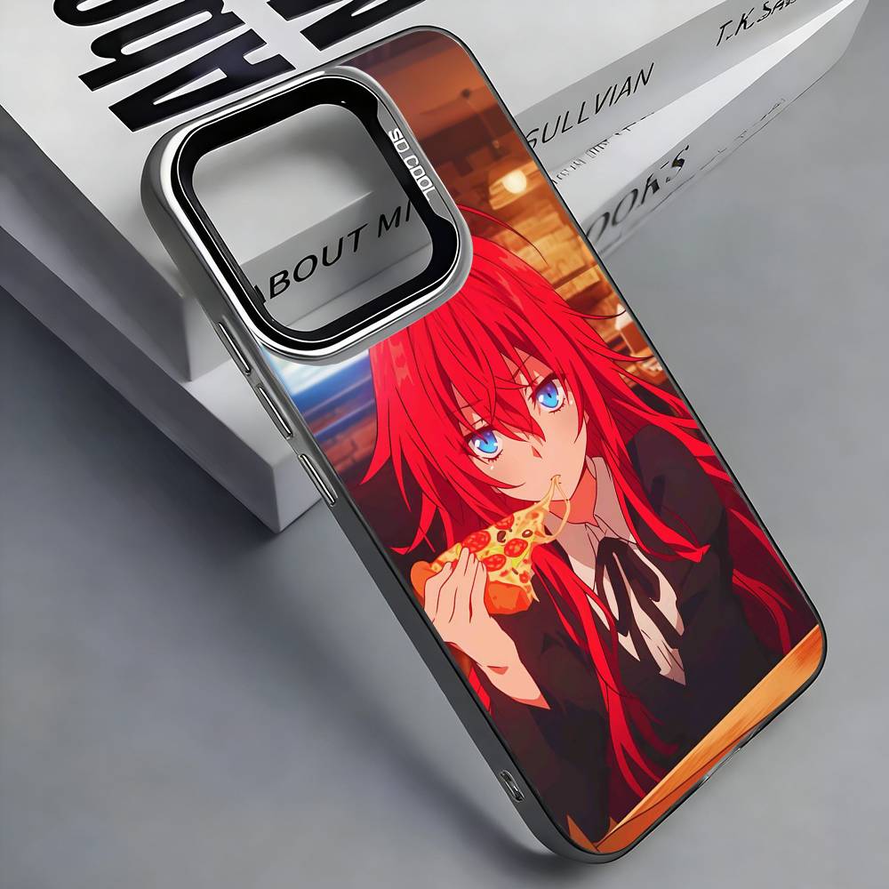 High School DxD Rias Gremory Phone Case For iPhone 17, 16,15,14,13,12,11 Plus,Pro Max, Colorful Silver Funda Cover