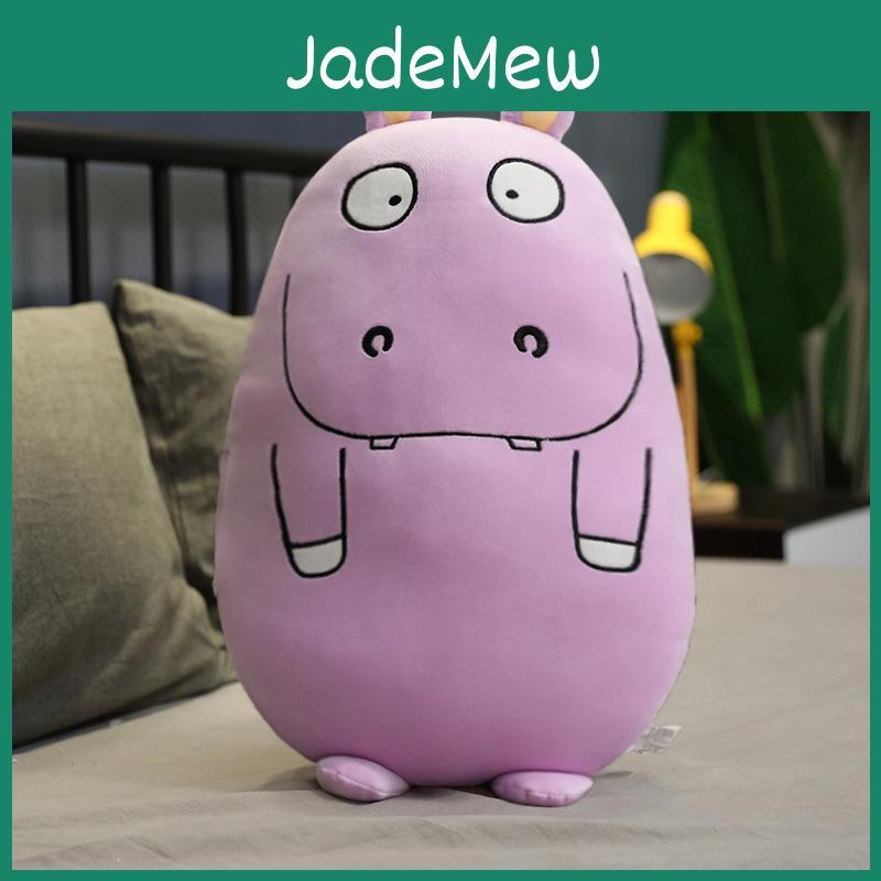 Niedliches lila Nilpferd Plüschtier Kissen für Mädchen 50cm Weich und gemütlich