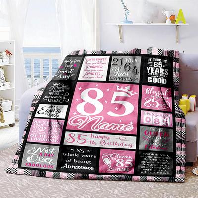 85th Birthday Customize Your Name Blanket Multi-purpose Customizable Blanket Soft Warm Cozy Versatile for Nap Sofa Living Room Chair