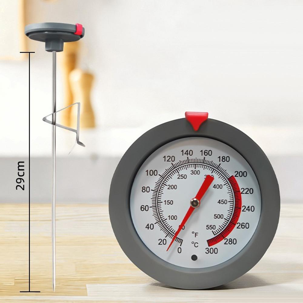Stainless Steel Probe Probe Thermometer Dual Scale with Clip Cooking Temperature Meter Instant Read Kitchen Tools BBQ Meat