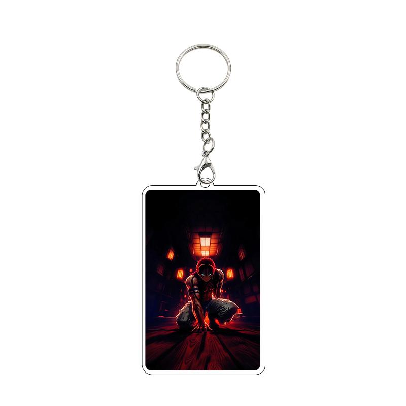 Fashion Anime Acrylic Keychain Accessories Tomioka Giyuu Kanroji Mitsuri Nezuko Cartoon Car Charm Pendant Gifts Toys Wholesale