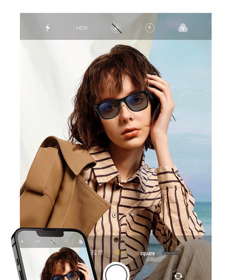 AI Bluetooth Translation Glasses: LC103-02 UV Color-Changing Lenses, Music & Call Functionality Sunglasses