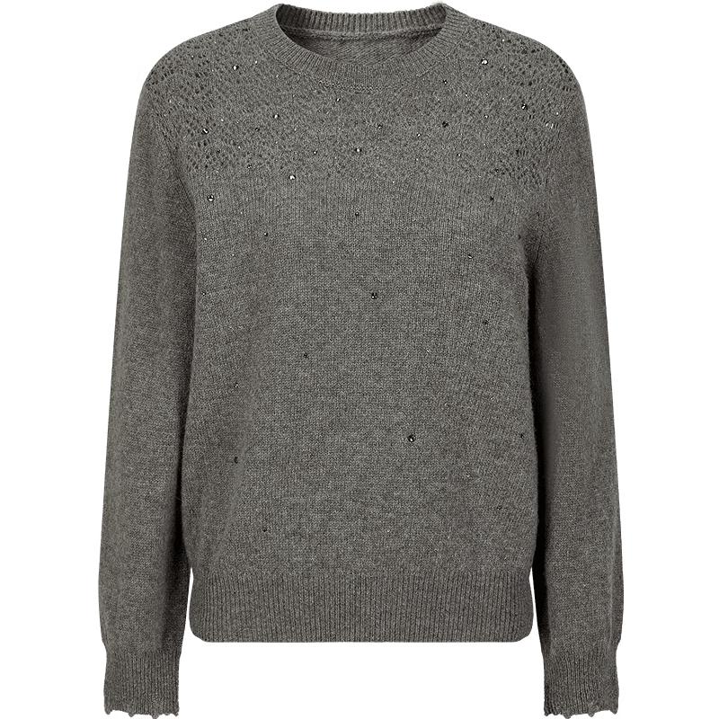 JUZI Annakou Women s Hollow Out Merino Wool Sweater XL