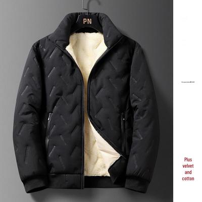 Men's Winter Cotton Jacket with Velvet Lining - Thick, Warm Lambswool Parka