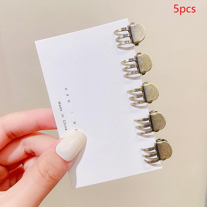 5Pcs Vintage Small Metal Hair Claws Sweet Mini Hair Clips Durable Styling Hair Accessories For Women Beauty Accessory Classic Clamp Jaw Claw Clip