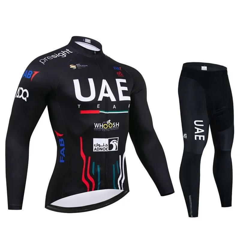 Uae Team Autumn Long Sleeve New Racing MTB Spring Long Cycling Jersey Set Bike Cycling Bicycle Clothing Uniform Ropa Ciclismo