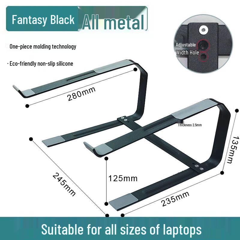 

Dual-Layer Carbon Steel Laptop Cooling Stand with Wireless Charger