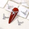2Pcs Christmas Nail Design Set Christmas Bell Elk Sled Zircon Tree Nail Zircon Art