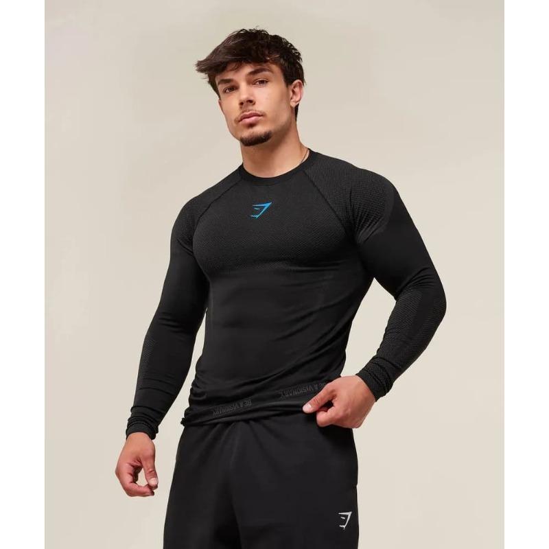 Men's 3D Stripe Printed Long-sleeved T-shirt, Comfortable, Breathable and Versatile Men's Top