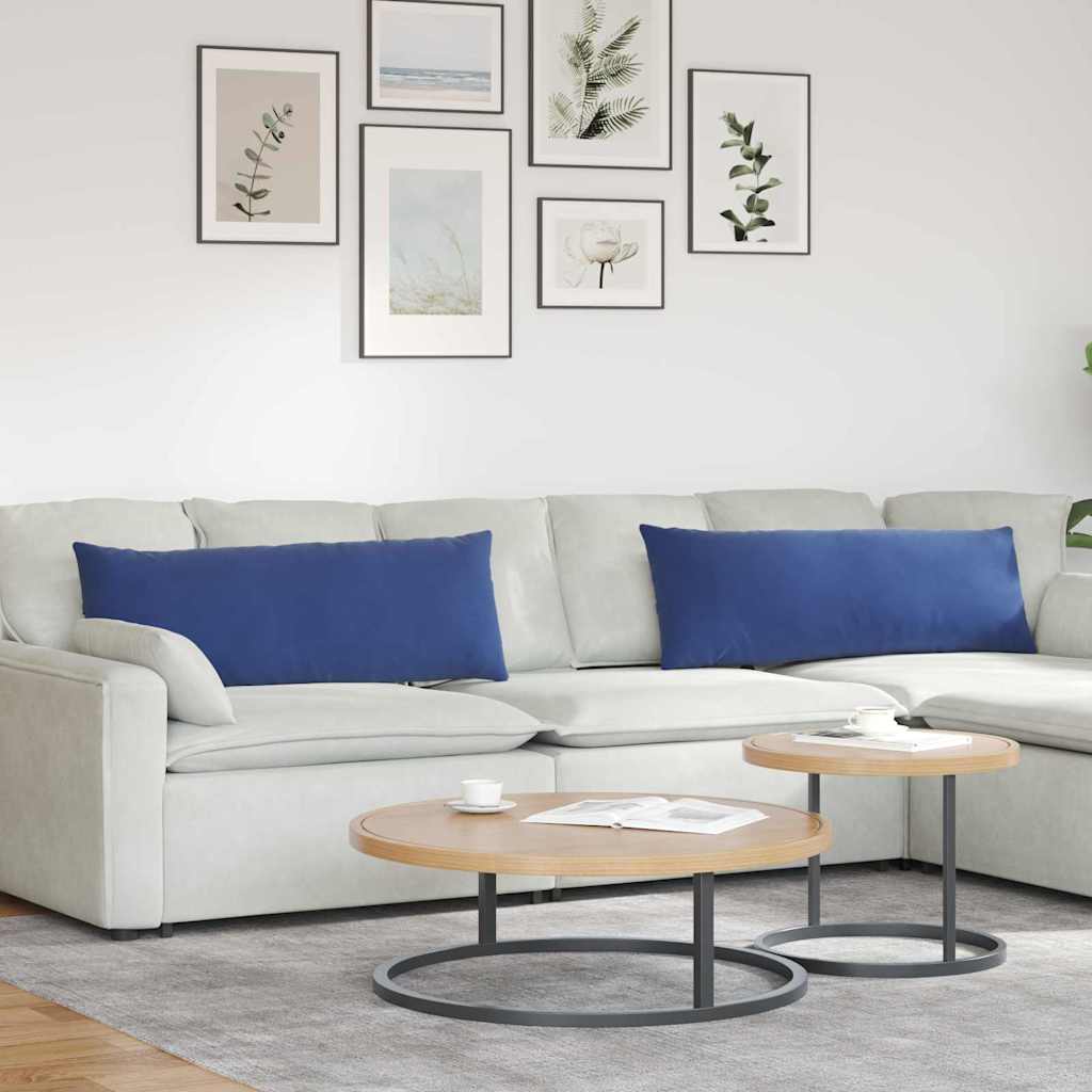 Sofa Cushions 2 Pieces Police Blue 120 X 40 Cm Cord Fabric