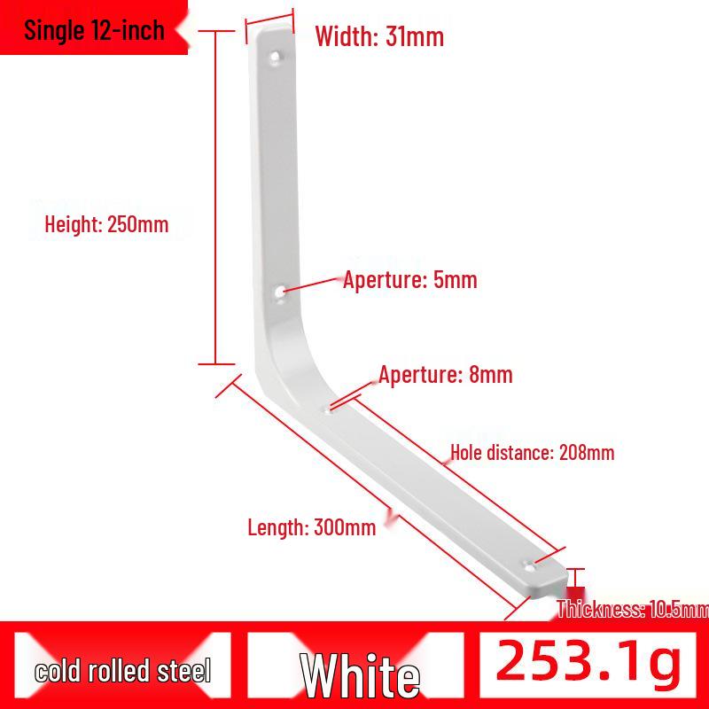Triangular Wall Shelf Bracket: Bent, Load-Bearing Iron Support for Storage Racks