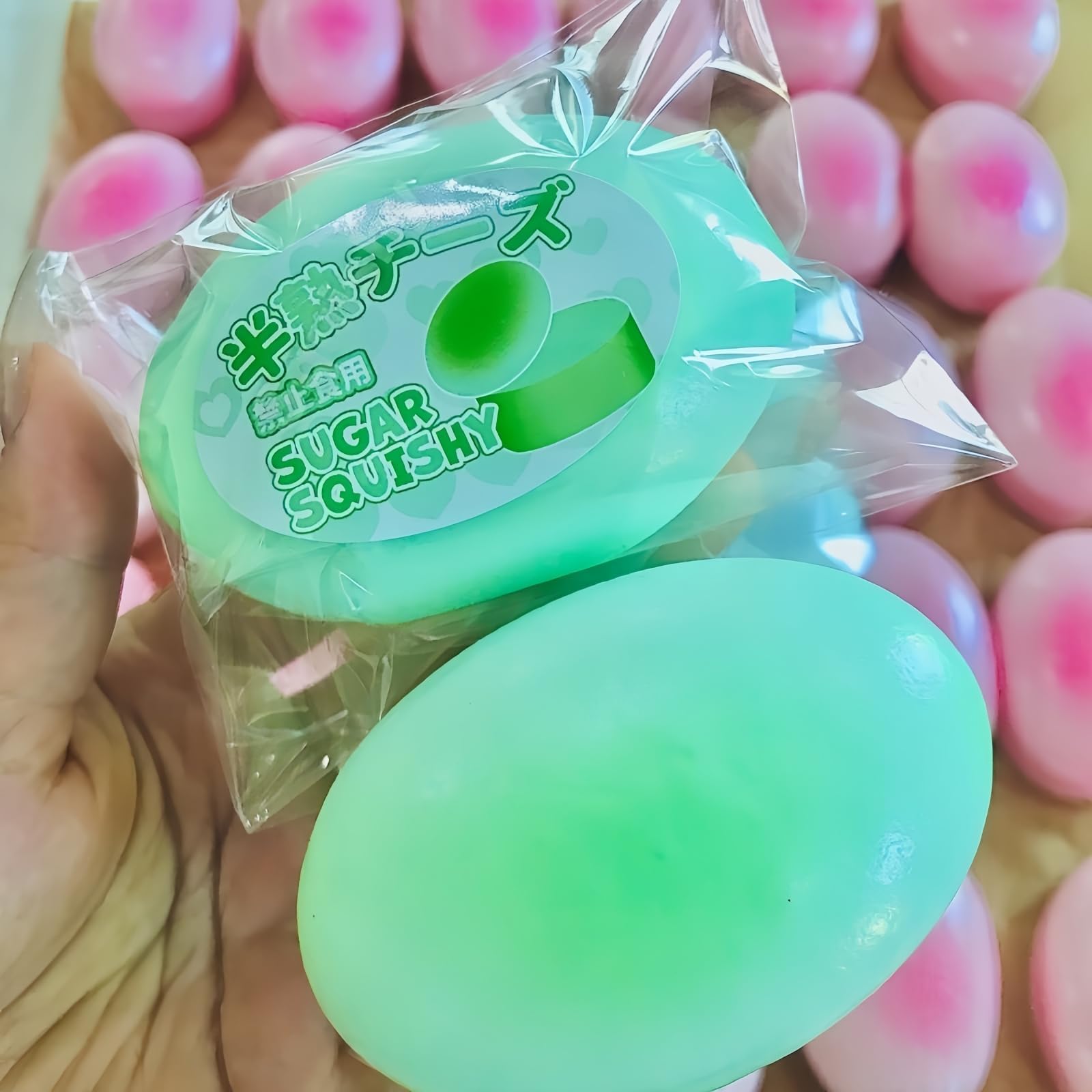 Halfgebakken Cheesecake Squishy Langzame Terugslag Zacht Taartje Stressverlichter Knijpspeeltje Kawaii Decompressie Cadeau groen
