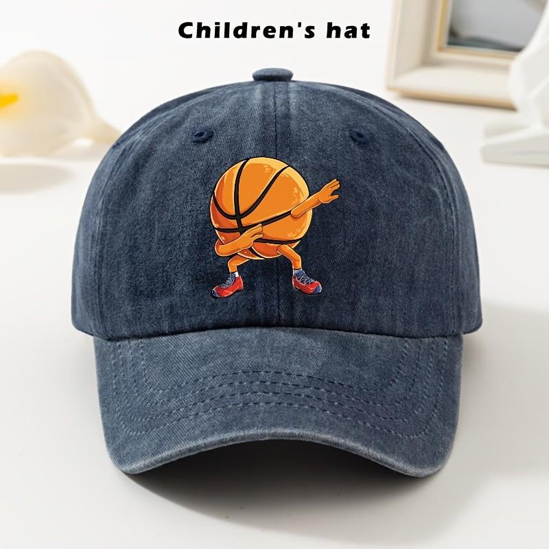 

Dabbing Basketball Graphic Unisex Baseball Cap Vintage Distressed Adjustable Outdoor Sport Hat One Size темно-синий