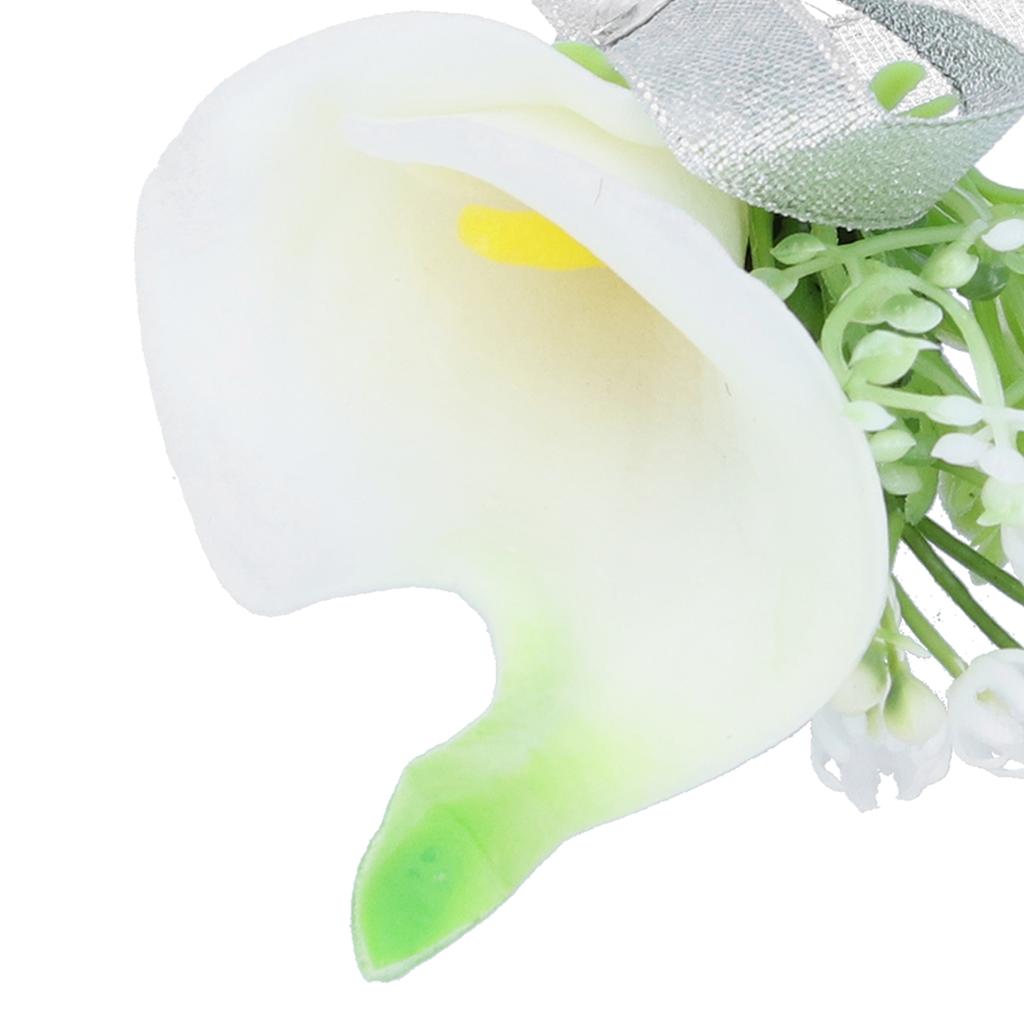 Artificial Flower Wedding Corsage Groom   Boutonniere Brooch Wedding Party Decor