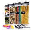 5pcs Household Transparent Food Sealed Jar Moisture-Proof Storage Jar Whole Grain Plastic Organizer Bottle Container Kitchen Supplies