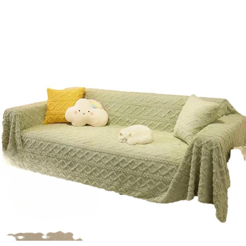 Winter Plush Sofa Cover All-Inclusive Universal Simple Modern Sofa Cushion Anti-Scratching Sofa Cover Cloth Thickened Cover Towel