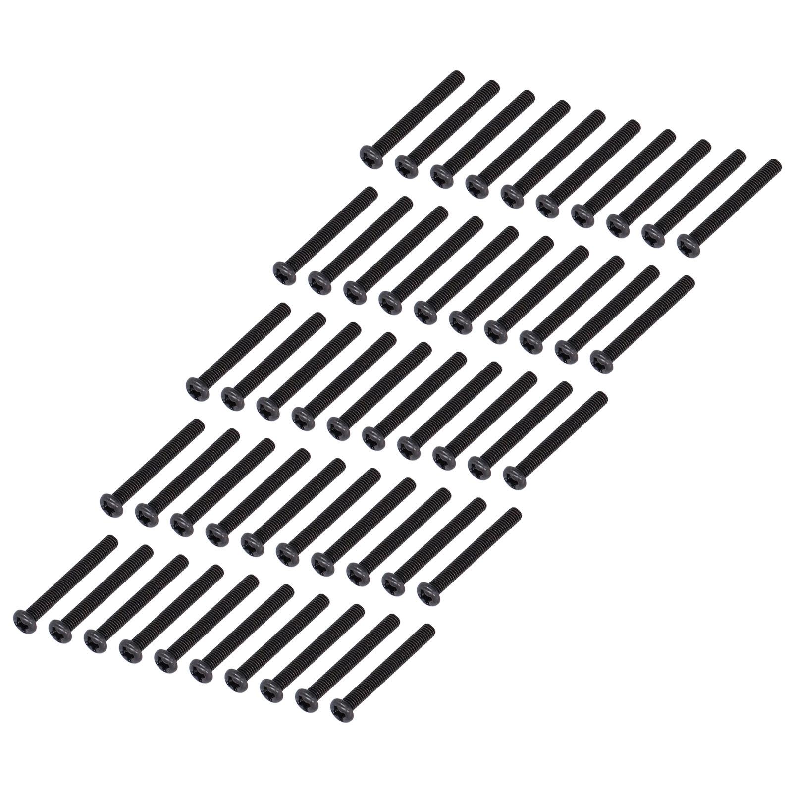 50 stuks DIN 7985 Staal Pan Kop Machine Schroef Volledig Schroefdraad Zwart Verzinkt Bouten Bevestigingsmiddel M4x16