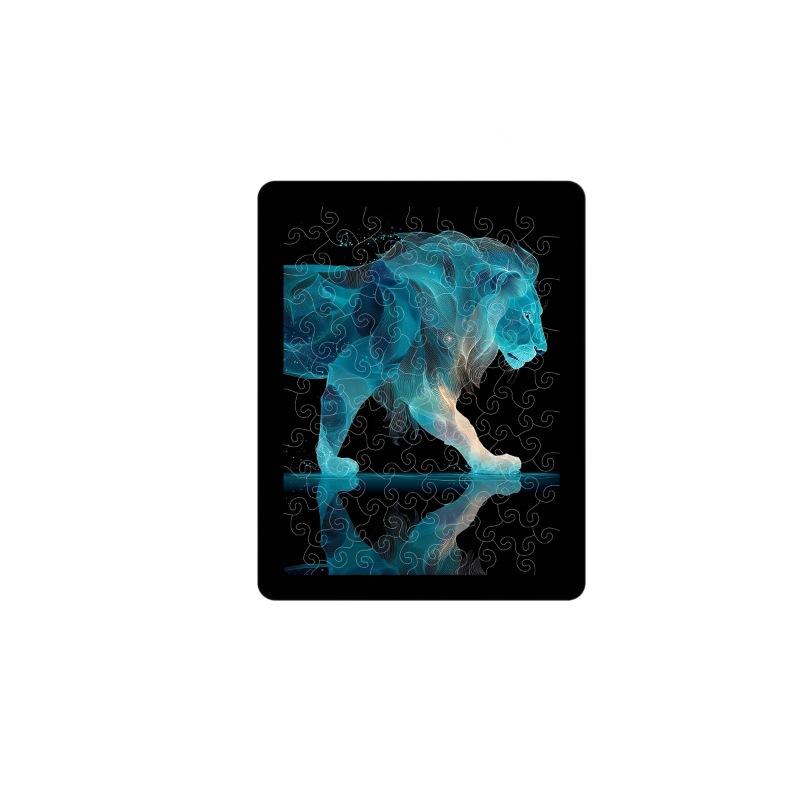 Dream Blue Lion Silhouette Puzzle Decorative Painting Ornament Original Translucent Acrylic Puzzle