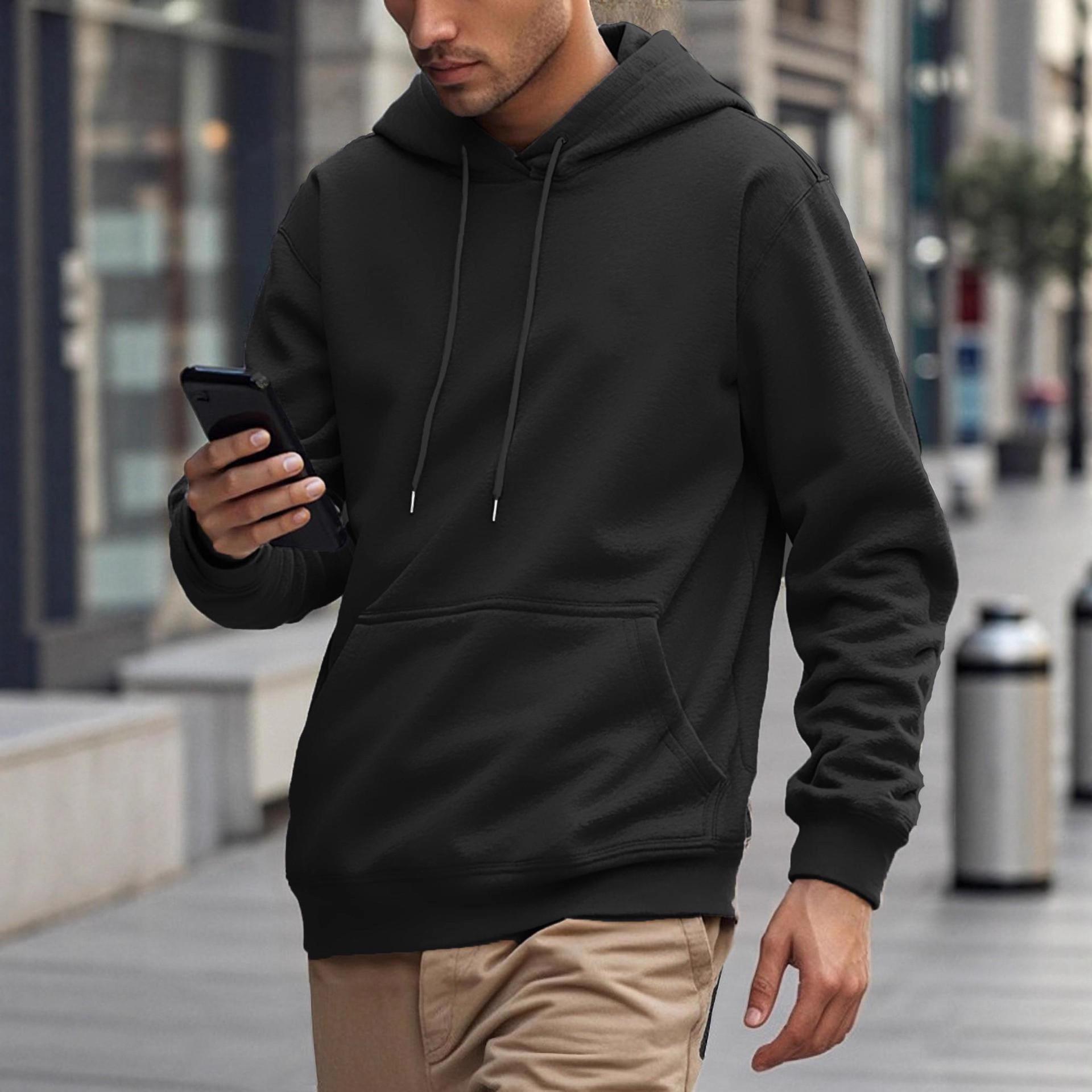 

Men s Casual Hoodies Fleece Hip Hop 250g/m² Solid Pullover Sweatshirt Men Sportswear Clothing Sweatshirt Men s Clothing XXXL светло-серый