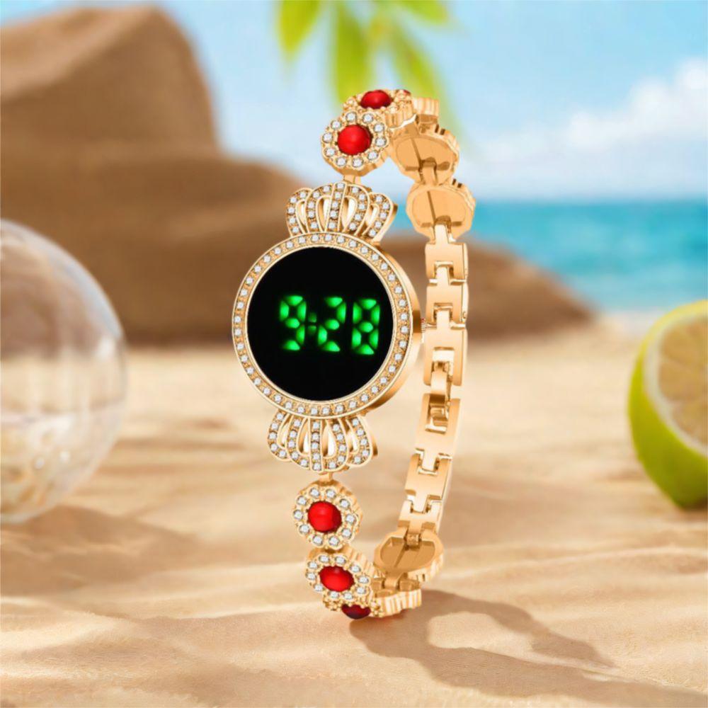Elegant Touch Digital Wrist Watches Retro Rhinestone Wristwatch Women's Electronic Watch  Female