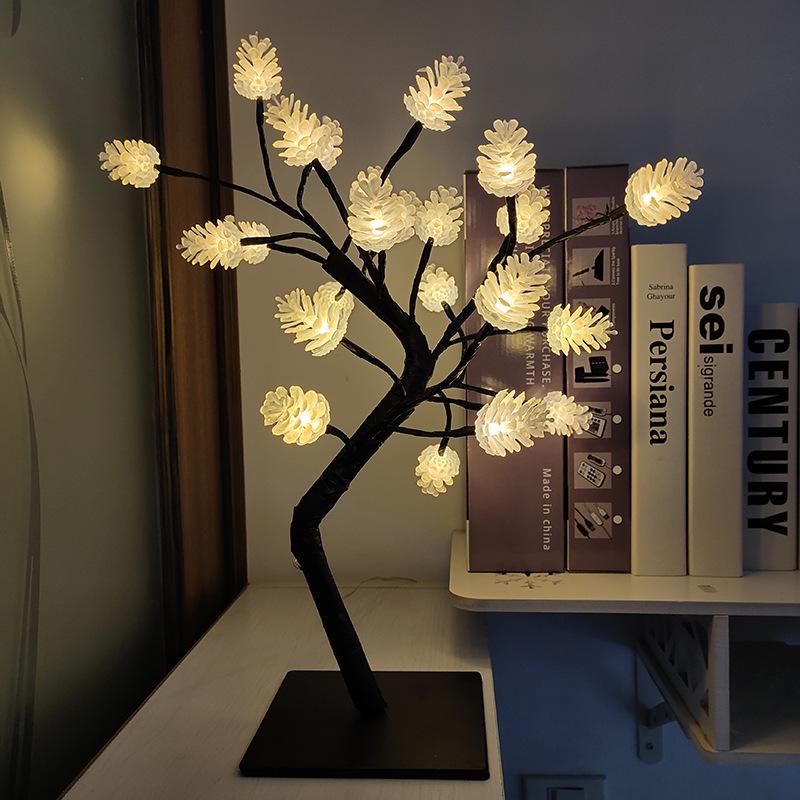 LED Maple Leaf Tree Lamp with Voice Remote - Creative USB Night Light for Room Decor & Gifts