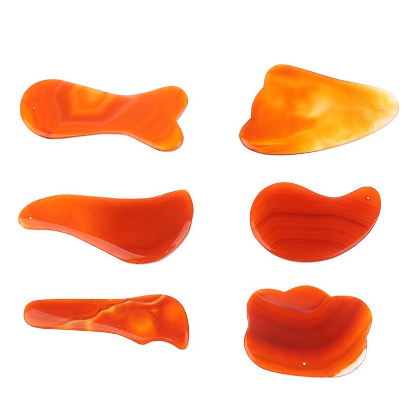 Red Onyx Scraper Guasha Jade Massager For Face Natural Gouache Stone Gua Sha Scraper Facial Massage Tool Face Scraper