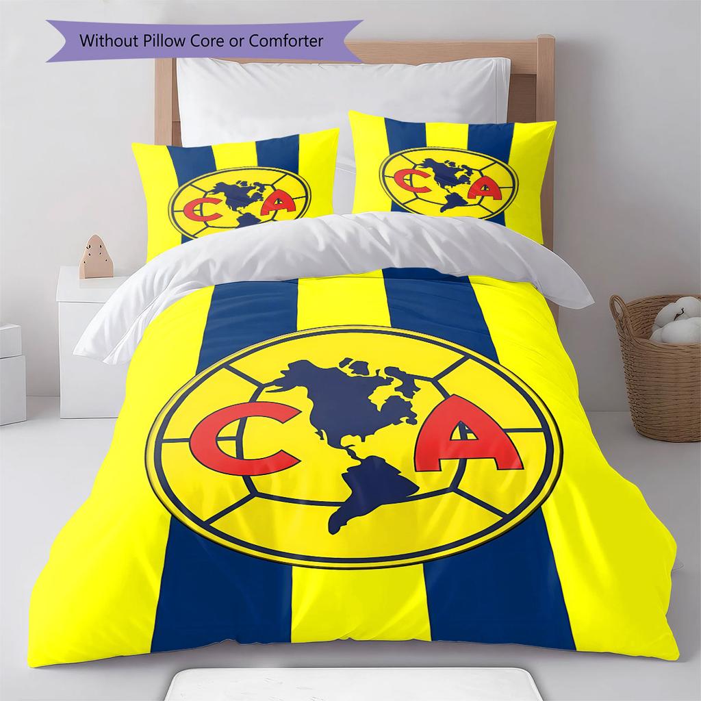 Club De Futbol América Pattern Bedding,Quilt Set Quilt Cover Pillowcase Home Birthday Gift(1 * Duvet Cover + 2 * Pillowcase, Without Core)