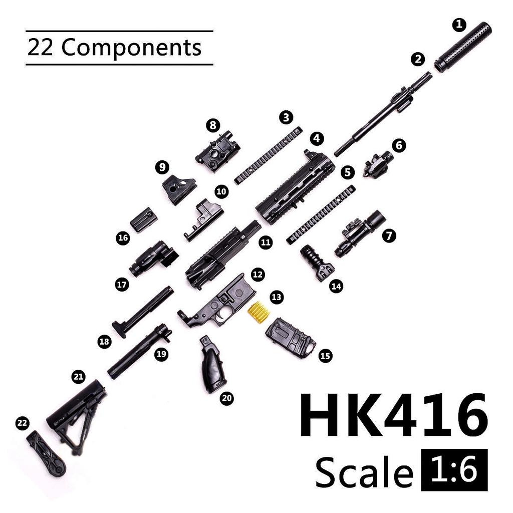 1/6 Maßstab HK416 Sturmgewehr RPK 74 PKP Maschinengewehr Soldat SWAT Armee Militärwaffe Actionfigur Bausatz Modell Puzzlespielzeug