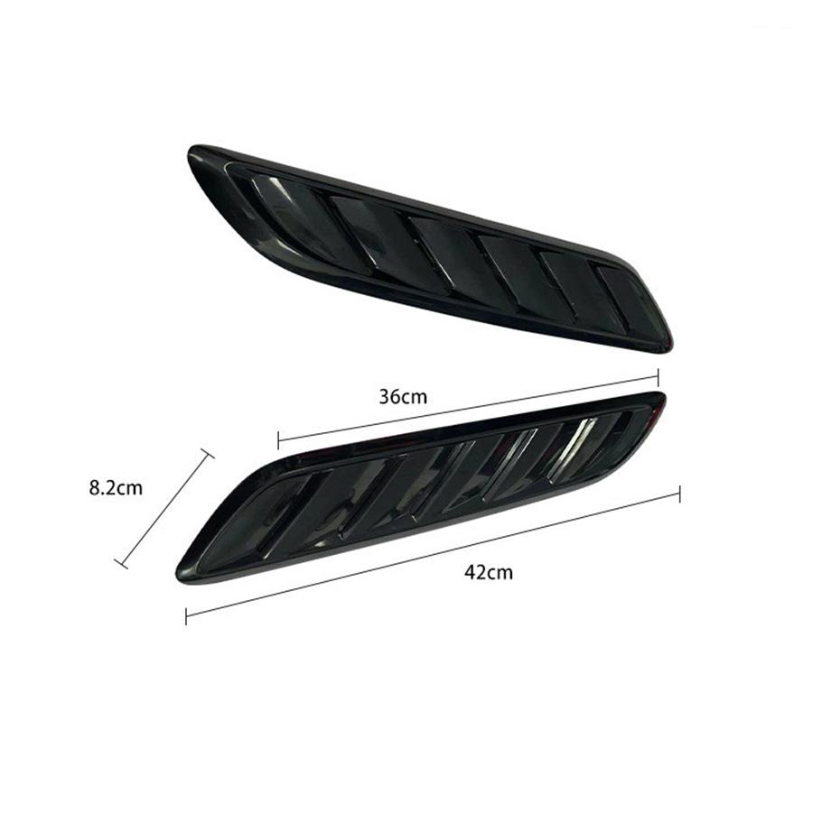 2x Glossy Black Car Decorative Air Flow Intake Hood Side Vent Scoop Bonnet Cover