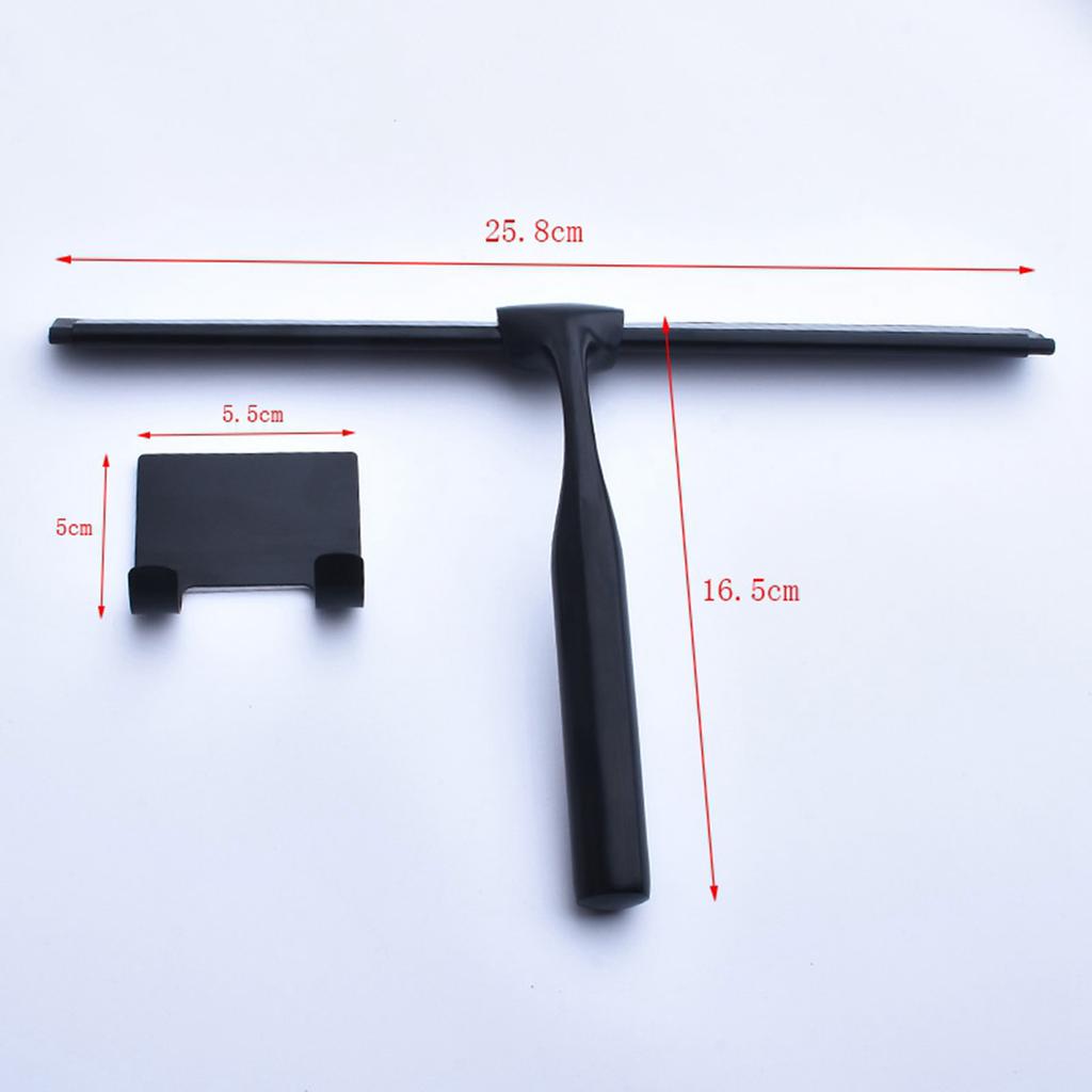 Glass Wiper with Hook Holder Stainless Steel Squeegee for Bathroom Sink Home Handheld Glass Window Cleaning Squeegee Wiper