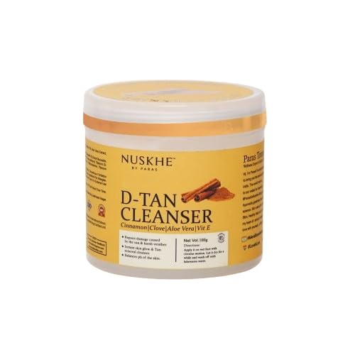 Nuskhe by Paras | D-Tan Cleanser 100g | Tan Removal Face Cleanser with Cinnamon, Clove Oil & Aloe Vera | Deep Pore Cleansing, Oil Control & Instant