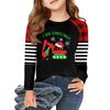 Girls Long Sleeve Christmas Day T Shirts Kids Fall Tops Crewneck Basic Tees 5-14Y