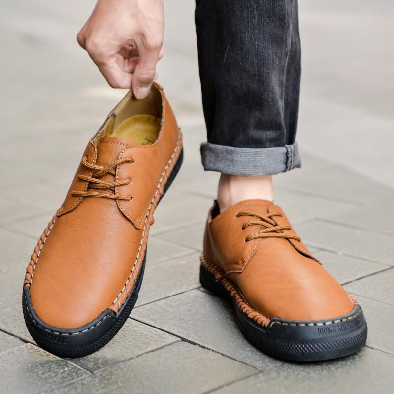 2024 Genuine Leather Mens Spring Casual Shoes Tassel Boat Shoes Classic Loafers Lace Up Moccasins Driving Shoes Handsewn Series