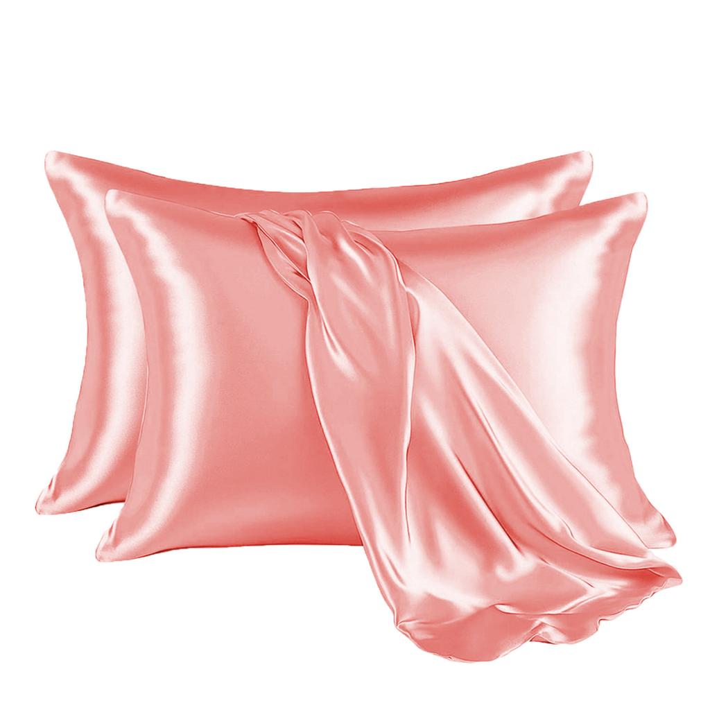 100% Silky Smooth Solid Color Pillowcase Like Silk Satin Pillow Cover Hair Beauty Soft Comfortable Pillow Case Home Decor