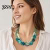 Stone Pendant Necklace Double Layer Gravel Necklace Adjustable Chain Length