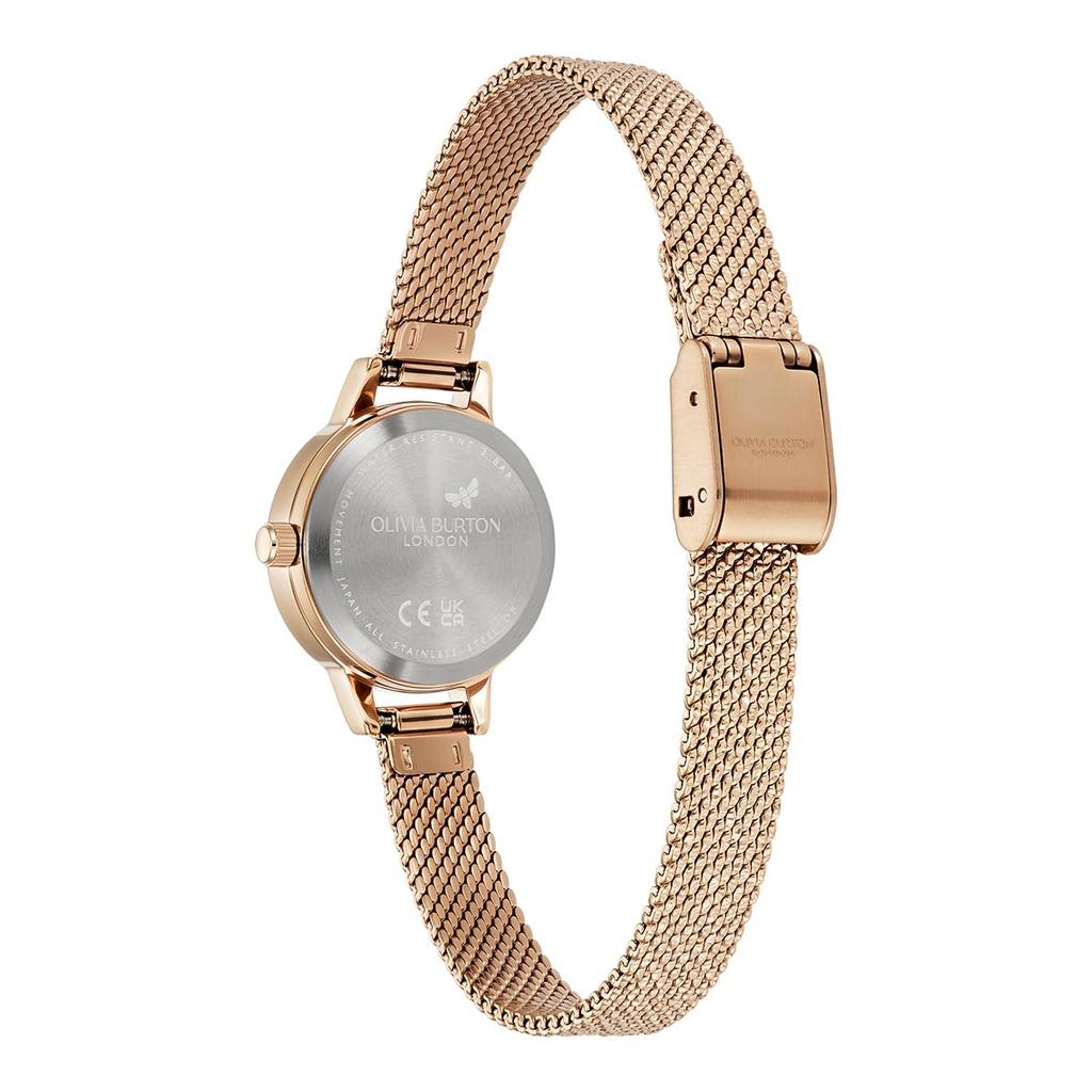 Authorized Distributor Olivia Burton Watch Ladies 24000229 Signature Mini Lucky Bee Blush Glitter Rose Gold Mesh [OLIVIA BURTON]