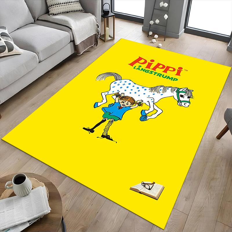 1PC Pippi Langstrump Horse Extra Large Non Slip Floor carpet, Office, family, bedroom, Studio Large Area Rug Indoor Rugs