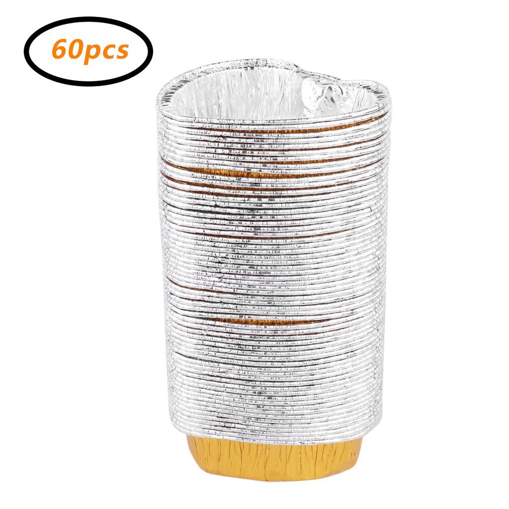 60x Heart Mold Disposable Aluminum Foil Mini Cups for Muffin Cupcake Baking Pan 60x Heart Mold Disposable Aluminum Foil Mini Cups for Muffin Cupcake Baking Pan
