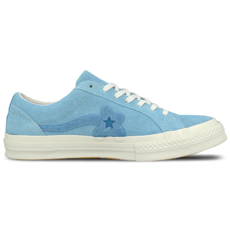 Golf Le Fleur X Converse One Star Ox Small Flower Non-slip Lightweight and Wear-resistant Low-top Board Shoes Unisex Lake Blue